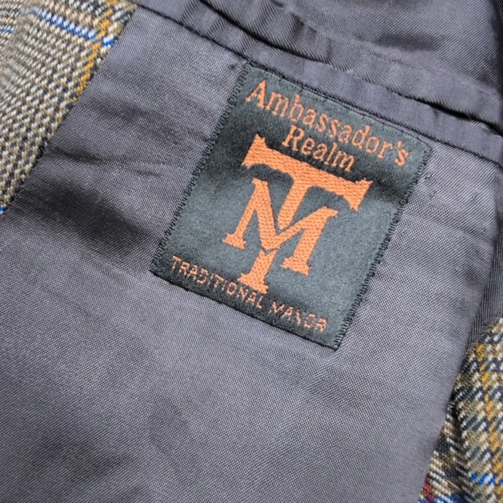Mens Plaid‎ Blazer Cheilain Cashmere Ambassador's Realm Traditional Manor 44